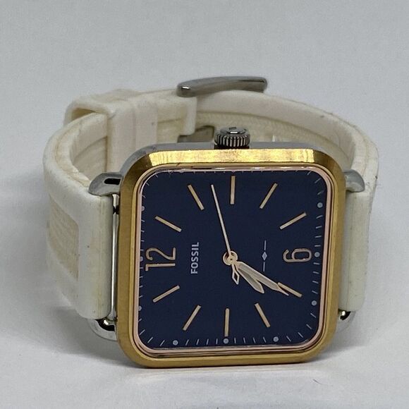 Fossil ES4251 Women's White Silicone Analog Blue Dial Quartz Wrist Watch EY381 - Picture 7 of 12